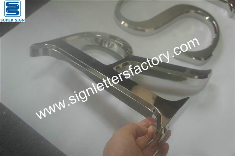 3D polished stainless steel letter sign 